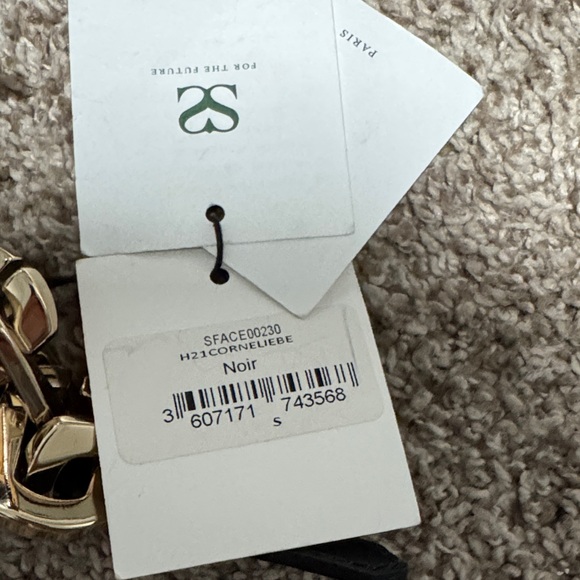 Sandro Black Leather Chain Link Belt with Gold Hardware Size S NWT - Picture 5 of 5